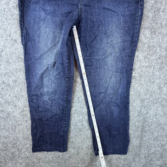 Y2K Style & Co Ankle Jeans Womens 12 Petite Blue Stretch Gold Studded Cropped - Picture 4 of 11